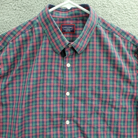 UNTUCKit Shirt Ropiteau Plaid Button Up Mens Size Large Slim Fit Wrinkle Free - Picture 3 of 13